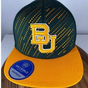 Top of the World Baylor Bears Green Yellow Snapback‎ Hat Men's OSFA